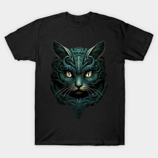 Extraterrestrial Black Cat - Giger Style T-Shirt
